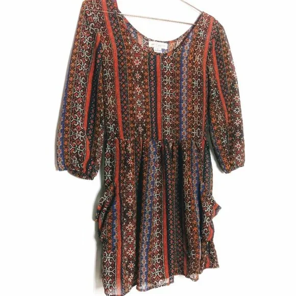 band of gypsies mini dress Band of Gypsies Red Floral Bodice Cup Spaghetti Mini Dress sz XS